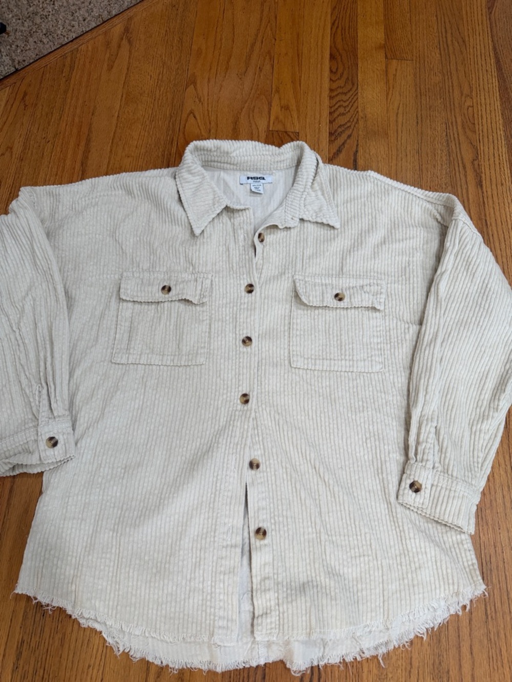 RSQ Cream Corduroy Collar Shirt